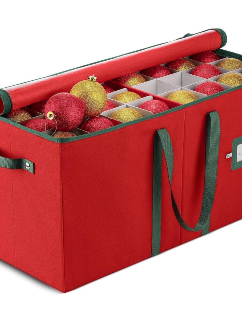 Large Christmas Ornament Storage Box - Stores 128 3" Ornaments, With Dividers -